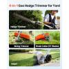 imageVEVOR 5in1 26cc 2 Cycle Gas Powered Dual Sided Hedge Trimmer Weed Eater String Trimmer Edger Pole Saw Chainsaw Pruner with EPA CE and EMC Certification26cc 4in1 Gas Hedge Trimmer  String Trimmer  Brush Cutter  Edger