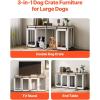 imageVEVOR 72quotDog Crate Furniture for 2 DogsDouble Dog Crate Furniture with Double Sliding DoorsLarge Dog Crate TV Stand with Removable TraySteel Frame Double Dog Crate for SmallMediumLarge Dogs White71