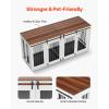imageVEVOR 72quotDog Crate Furniture for 2 DogsDouble Dog Crate Furniture with Double Sliding DoorsLarge Dog Crate TV Stand with Removable TraySteel Frame Double Dog Crate for SmallMediumLarge Dogs White71