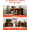 imageVEVOR 72quotDog Crate Furniture for 2 DogsDouble Dog Crate Furniture with Double Sliding DoorsLarge Dog Crate TV Stand with Removable TraySteel Frame Double Dog Crate for SmallMediumLarge Dogs White75