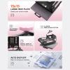 imageVEVOR 8 in 1 Heat Press Machine 15x15 Inch 360 Swing Away Tshirt Press Digital Professional Sublimation Heat Transfer for T Shirts Hat Cap Mug PlatePink