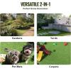 imageVEVOR Artifical Grass Turf 5 x 10 ft Thick Grass Rug Indoor Outdoor 138quot Realistic Synthetic Grass Mat with Drainage Holes Perfect for Patio Garden Lawn Home Backyard Dog Mats18 Pack  12x12