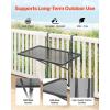 imageVEVOR Balcony Hanging Table 24 x 16 inch Metal Folding Balcony Railing Table Outdoor Balcony Bar Table for Railings 5Level Adjustable Fit Railing from 1quot to 47quot Serving Table for Patio ampamp Deck