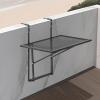 imageVEVOR Balcony Hanging Table 24 x 16 inch Metal Folding Balcony Railing Table Outdoor Balcony Bar Table for Railings 5Level Adjustable Fit Railing from 1quot to 47quot Serving Table for Patio ampamp Deck
