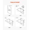 imageVEVOR Balcony Hanging Table 24 x 16 inch Metal Folding Balcony Railing Table Outdoor Balcony Bar Table for Railings 5Level Adjustable Fit Railing from 1quot to 47quot Serving Table for Patio ampamp Deck