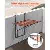 imageVEVOR Balcony Hanging Table 24 x 16 inch Metal Folding Balcony Railing Table Outdoor Balcony Bar Table for Railings 5Level Adjustable Fit Railing from 1quot to 47quot Serving Table for Patio ampamp Deck