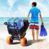 imageVEVOR Beach Dolly with Big Wheels for Sand 299quot x 154quot Cargo Deck w 12quot Balloon Wheels 165LBS Loading Capacity Folding Sand Cart ampamp 27quot to 447quot Adjustable Height Heavy Duty Cart for Beach30 x 15 Cargo Deck  12 Balloon Wheels