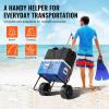 imageVEVOR Beach Dolly with Big Wheels for Sand 299quot x 154quot Cargo Deck w 12quot Balloon Wheels 165LBS Loading Capacity Folding Sand Cart ampamp 27quot to 447quot Adjustable Height Heavy Duty Cart for Beach15 x 16 Cargo Deck  10 PE Solid Wheels