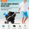 imageVEVOR Beach Dolly with Big Wheels for Sand 299quot x 154quot Cargo Deck w 12quot Balloon Wheels 165LBS Loading Capacity Folding Sand Cart ampamp 27quot to 447quot Adjustable Height Heavy Duty Cart for Beach30 x 15 Cargo Deck  12 Balloon Wheels