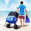 imageVEVOR Beach Dolly with Big Wheels for Sand 299quot x 154quot Cargo Deck w 12quot Balloon Wheels 165LBS Loading Capacity Folding Sand Cart ampamp 27quot to 447quot Adjustable Height Heavy Duty Cart for Beach15 x 16 Cargo Deck  10 PE Solid Wheels