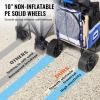 imageVEVOR Beach Dolly with Big Wheels for Sand 299quot x 154quot Cargo Deck w 12quot Balloon Wheels 165LBS Loading Capacity Folding Sand Cart ampamp 27quot to 447quot Adjustable Height Heavy Duty Cart for Beach15 x 16 Cargo Deck  10 PE Solid Wheels