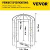 imageVEVOR Birdcage Shape Garden Arch 9 High x 66 Wide Heavy Duty Wrought Iron Arbor Wedding Trellis for Climbing Vines in Outdoor Garden Lawn Backyard Patio BlackBlack