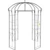imageVEVOR Birdcage Shape Garden Arch 9 High x 66 Wide Heavy Duty Wrought Iron Arbor Wedding Trellis for Climbing Vines in Outdoor Garden Lawn Backyard Patio BlackBlack