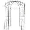 imageVEVOR Birdcage Shape Garden Arch 9 High x 66 Wide Heavy Duty Wrought Iron Arbor Wedding Trellis for Climbing Vines in Outdoor Garden Lawn Backyard Patio BlackBlack