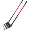 imageVEVOR Broad Fork 5Tine Pitchfork with Dual Fiberglass Handles Heavy Duty Garden Fork Ergonomic UShaped Design Broadfork Hand Tiller Gardening Tool for Composting Transplanting Aeration5TineU