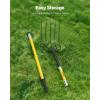 imageVEVOR Broad Fork 5Tine Pitchfork with Dual Fiberglass Handles Heavy Duty Garden Fork Ergonomic UShaped Design Broadfork Hand Tiller Gardening Tool for Composting Transplanting Aeration5Tine