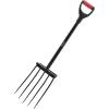 imageVEVOR Broad Fork 5Tine Pitchfork with Dual Fiberglass Handles Heavy Duty Garden Fork Ergonomic UShaped Design Broadfork Hand Tiller Gardening Tool for Composting Transplanting Aeration5Tine