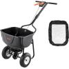 imageVEVOR Broadcast Spreader 60LBS Capacity WalkBehind Push Spreader 098 ft Spreading Width 10 in All Terrain Pneumatic Tires Lawn Spreaders with Hopper Grate for Seed Fertilizer Ice Melt60LB