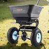imageVEVOR Broadcast Spreader 60LBS Capacity WalkBehind Push Spreader 098 ft Spreading Width 10 in All Terrain Pneumatic Tires Lawn Spreaders with Hopper Grate for Seed Fertilizer Ice Melt100LB
