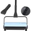 imageVEVOR Carpet Sweeper Manual Floor Sweeper with 300 ml Dustbin Capacity Easy to Empty for Home Office Carpets Pet Hair Dust BlackBlue