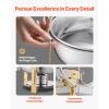 imageVEVOR Chafing Dish Buffet Set 5 Qt 4 Pack Stainless Steel Chafer with 4 Full Size Pan Round Catering Warmer Server with Glass Lid Water Pan Folding Stand Fuel Holder for Wedding Banquet GoldGold