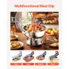 imageVEVOR Chafing Dish Buffet Set 5 Qt 4 Pack Stainless Steel Chafer with 4 Full Size Pan Round Catering Warmer Server with Glass Lid Water Pan Folding Stand Fuel Holder for Wedding Banquet GoldSilver