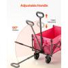 imageVEVOR Collapsible Folding Wagon with Wheels Wagons Carts Foldable with 225lbs Capacity Lightweight Portable Utility Wagon Cart for Grocery Shopping Sports Camping and GardenPink  Black