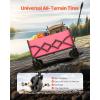 imageVEVOR Collapsible Folding Wagon with Wheels Wagons Carts Foldable with 225lbs Capacity Lightweight Portable Utility Wagon Cart for Grocery Shopping Sports Camping and GardenPink  Black