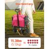 imageVEVOR Collapsible Folding Wagon with Wheels Wagons Carts Foldable with 225lbs Capacity Lightweight Portable Utility Wagon Cart for Grocery Shopping Sports Camping and GardenPink  Black