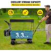 imageVEVOR Collapsible Wagon with Removable Canopy Heavy Duty Folding Beach Wagon with Big Wheels and Adjustable HandlesBlack