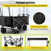 imageVEVOR Collapsible Wagon with Removable Canopy Heavy Duty Folding Beach Wagon with Big Wheels and Adjustable HandlesBlack