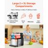imageVEVOR Commercial Slushy Machine 12Lx3 Triple Tank Frozen Drink Machine 144 Cups Stainless Steel Margarita Smoothie Frozen Drink Maker Slushie Maker for Home Party Restaurants Cafe Bars08 Gal x 2  3 L x 2
