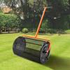 imageVEVOR Compost Spreader 244256quot Height Adjustable Handle 24quot Wide Lawn and Garden Peat Moss Roller with Side Latches Powder Coated Steel Mesh Basket for Spreading Manure Topsoil BlackBlack