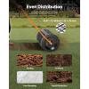 imageVEVOR Compost Spreader 244256quot Height Adjustable Handle 24quot Wide Lawn and Garden Peat Moss Roller with Side Latches Powder Coated Steel Mesh Basket for Spreading Manure Topsoil BlackBlack