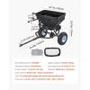 imageVEVOR Compost Spreader 244256quot Height Adjustable Handle 24quot Wide Lawn and Garden Peat Moss Roller with Side Latches Powder Coated Steel Mesh Basket for Spreading Manure Topsoil BlackBlack