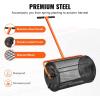 imageVEVOR Compost Spreader 244256quot Height Adjustable Handle 24quot Wide Lawn and Garden Peat Moss Roller with Side Latches Powder Coated Steel Mesh Basket for Spreading Manure Topsoil BlackBlack