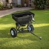imageVEVOR Compost Spreader 244256quot Height Adjustable Handle 24quot Wide Lawn and Garden Peat Moss Roller with Side Latches Powder Coated Steel Mesh Basket for Spreading Manure Topsoil BlackBlack
