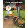 imageVEVOR Compost Spreader 244256quot Height Adjustable Handle 24quot Wide Lawn and Garden Peat Moss Roller with Side Latches Powder Coated Steel Mesh Basket for Spreading Manure Topsoil BlackBlack
