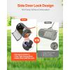 imageVEVOR Compost Spreader 244256quot Height Adjustable Handle 24quot Wide Lawn and Garden Peat Moss Roller with Side Latches Powder Coated Steel Mesh Basket for Spreading Manure Topsoil BlackBlack