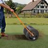 imageVEVOR Compost Spreader 244256quot Height Adjustable Handle 24quot Wide Lawn and Garden Peat Moss Roller with Side Latches Powder Coated Steel Mesh Basket for Spreading Manure Topsoil BlackBlack