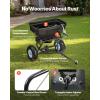 imageVEVOR Compost Spreader 244256quot Height Adjustable Handle 24quot Wide Lawn and Garden Peat Moss Roller with Side Latches Powder Coated Steel Mesh Basket for Spreading Manure Topsoil BlackBlack