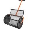 imageVEVOR Compost Spreader 244256quot Height Adjustable Handle 24quot Wide Lawn and Garden Peat Moss Roller with Side Latches Powder Coated Steel Mesh Basket for Spreading Manure Topsoil BlackBlack