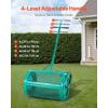 imageVEVOR Compost Spreader 244256quot Height Adjustable Handle 24quot Wide Lawn and Garden Peat Moss Roller with Side Latches Powder Coated Steel Mesh Basket for Spreading Manure Topsoil BlackGreen