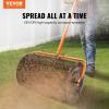 imageVEVOR Compost Spreader 244256quot Height Adjustable Handle 24quot Wide Lawn and Garden Peat Moss Roller with Side Latches Powder Coated Steel Mesh Basket for Spreading Manure Topsoil BlackBlack