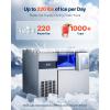 imageVEVOR Countertop Ice Maker 9 Cubes Ready in 6 Mins 26lbs in 24Hrs SelfCleaning Portable Ice Maker with Ice Scoop and Basket Ice Machine with 2 Sizes Bullet Ice for Home Kitchen Office Bar Party220 lbs24H
