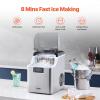 imageVEVOR Countertop Ice Maker 9 Cubes Ready in 6 Mins 26lbs in 24Hrs SelfCleaning Portable Ice Maker with Ice Scoop and Basket Ice Machine with 2 Sizes Bullet Ice for Home Kitchen Office Bar Party45lbs