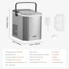 imageVEVOR Countertop Ice Maker 9 Cubes Ready in 6 Mins 26lbs in 24Hrs SelfCleaning Portable Ice Maker with Ice Scoop and Basket Ice Machine with 2 Sizes Bullet Ice for Home Kitchen Office Bar Party26lbsStainless Steel Body