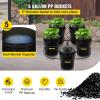 imageVEVOR DWC Hydroponic System 5 Gallon 8 Buckets Deep Water Culture Growing Bucket Hydroponics Grow Kit with Pump Air Stone and Water Level Device for IndoorOutdoor Leafy Vegetables5 Buckets