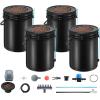 imageVEVOR DWC Hydroponic System 5 Gallon 8 Buckets Deep Water Culture Growing Bucket Hydroponics Grow Kit with Pump Air Stone and Water Level Device for IndoorOutdoor Leafy Vegetables4 BucketsTop Drip Kit