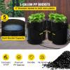 imageVEVOR DWC Hydroponic System 5 Gallon 8 Buckets Deep Water Culture Growing Bucket Hydroponics Grow Kit with Pump Air Stone and Water Level Device for IndoorOutdoor Leafy Vegetables4 Buckets